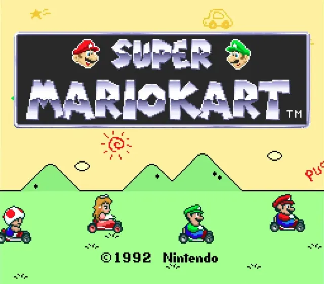 Super Mario Kart (SNES) Title Screen