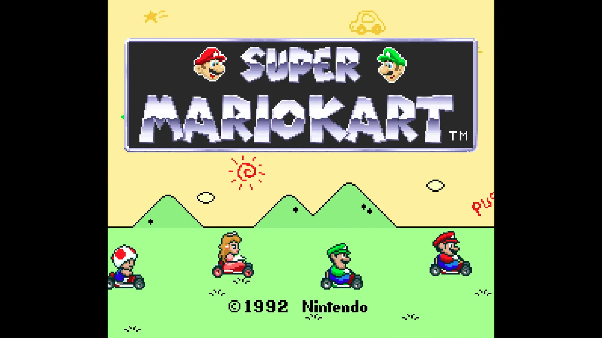 Super Mario Kart (SNES) Title Screen
